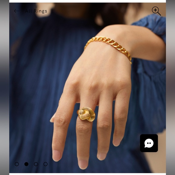 Monica Vinader Groove Chunky Knot Ring Gold Vermeil size 6 - Picture 4 of 7